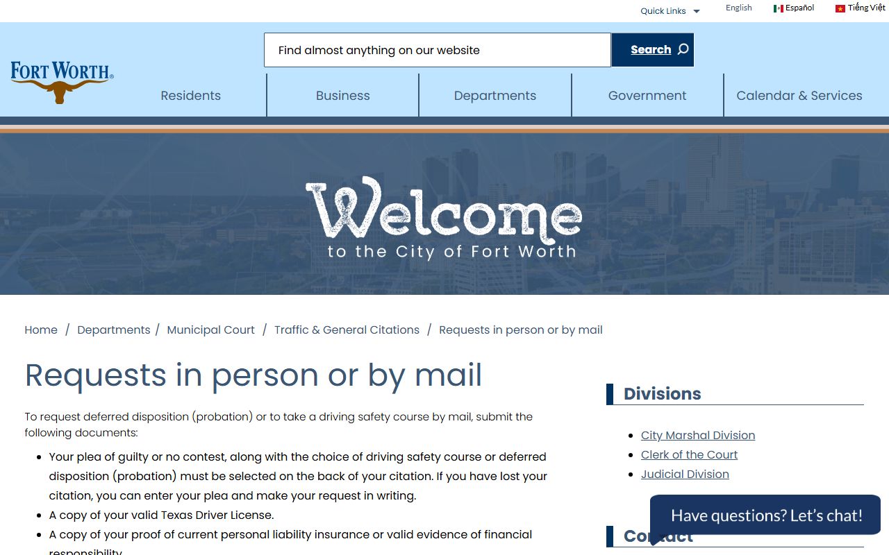 Fort Worth Family Court Records - Municipal Court