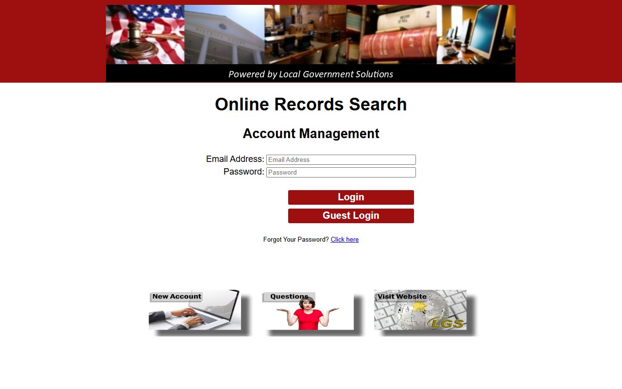 LGS Online Solutions portal for Atascosa County family court records