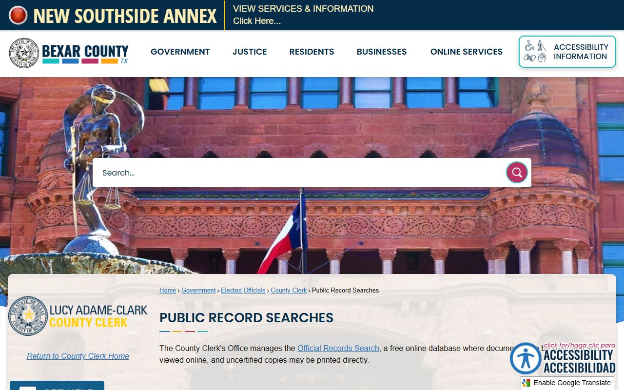 Bexar County official records search portal
