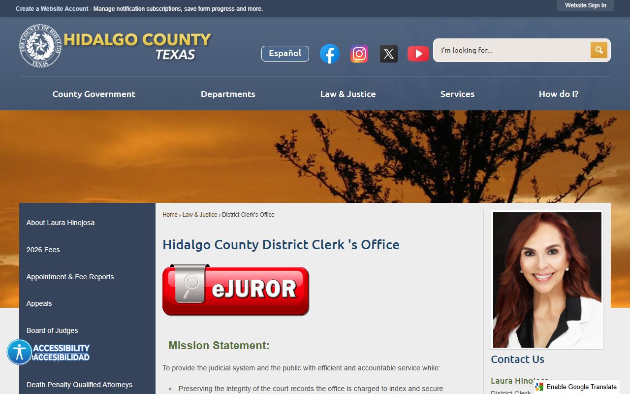 Hidalgo County District Clerk office page