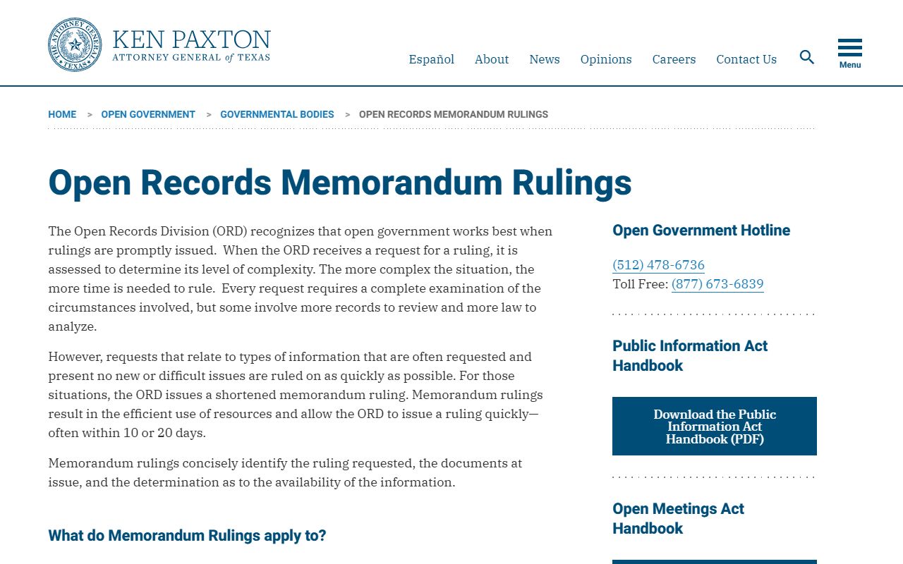 Texas Attorney General Open Records Rulings - Texas Family Court Records