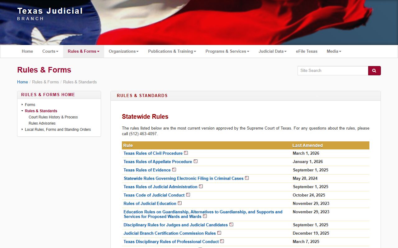 Texas Court Rules and Forms - Texas Family Court Records